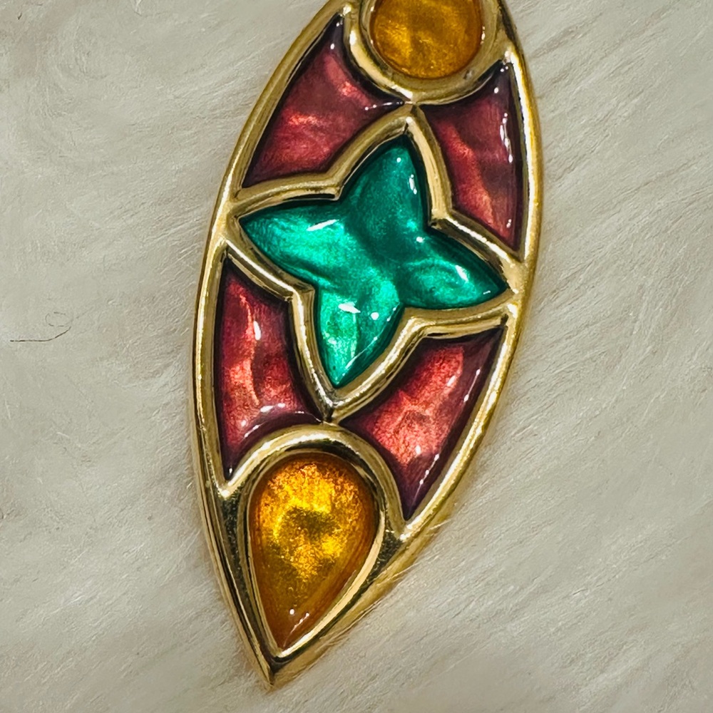 EUC Givenchy Multicolored Gold Plated Brooch